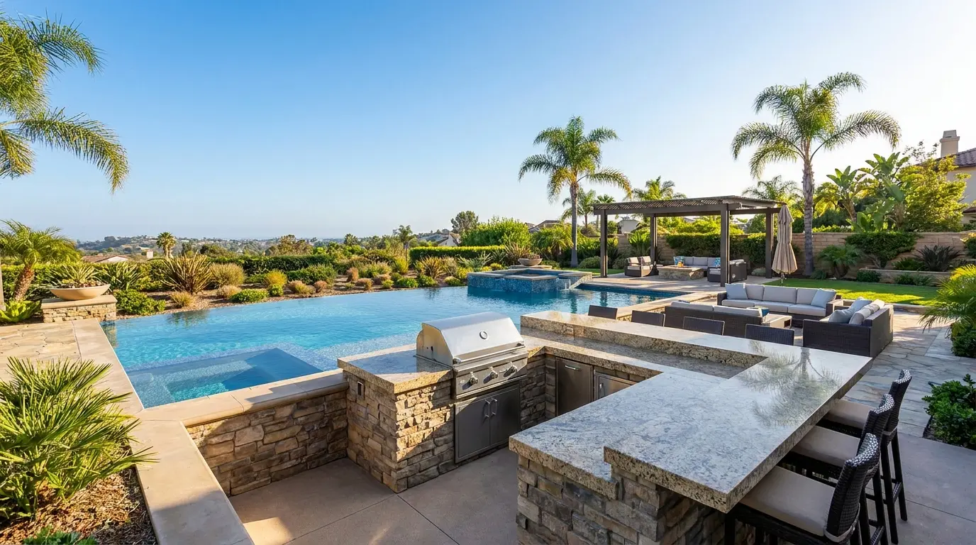Outdoor Kitchens & BBQ Areas by Showtime Pools in Los Angeles